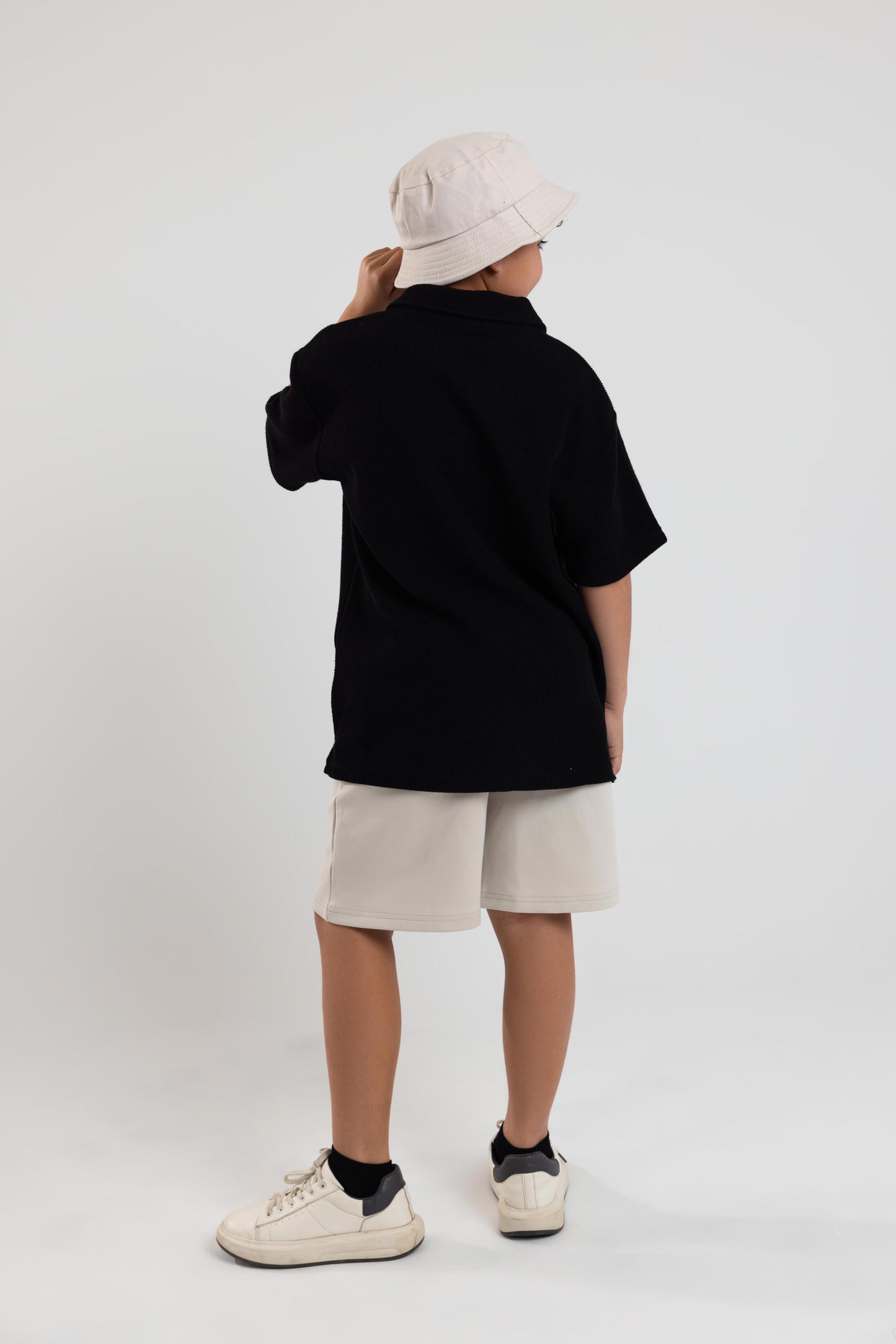 Textured Polo Shirt - Black