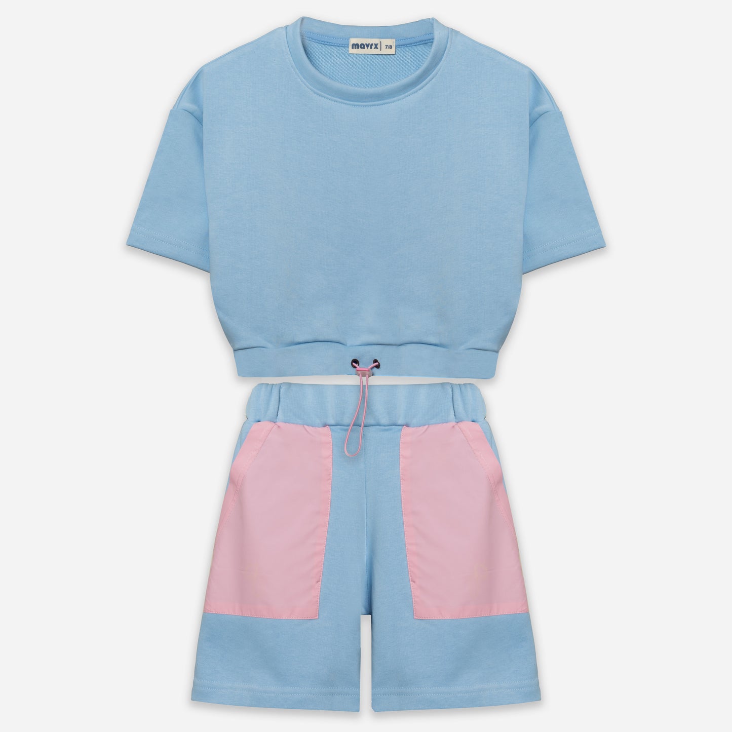 Girl's Set (Baby Blue X Pink waterproof Pockets)