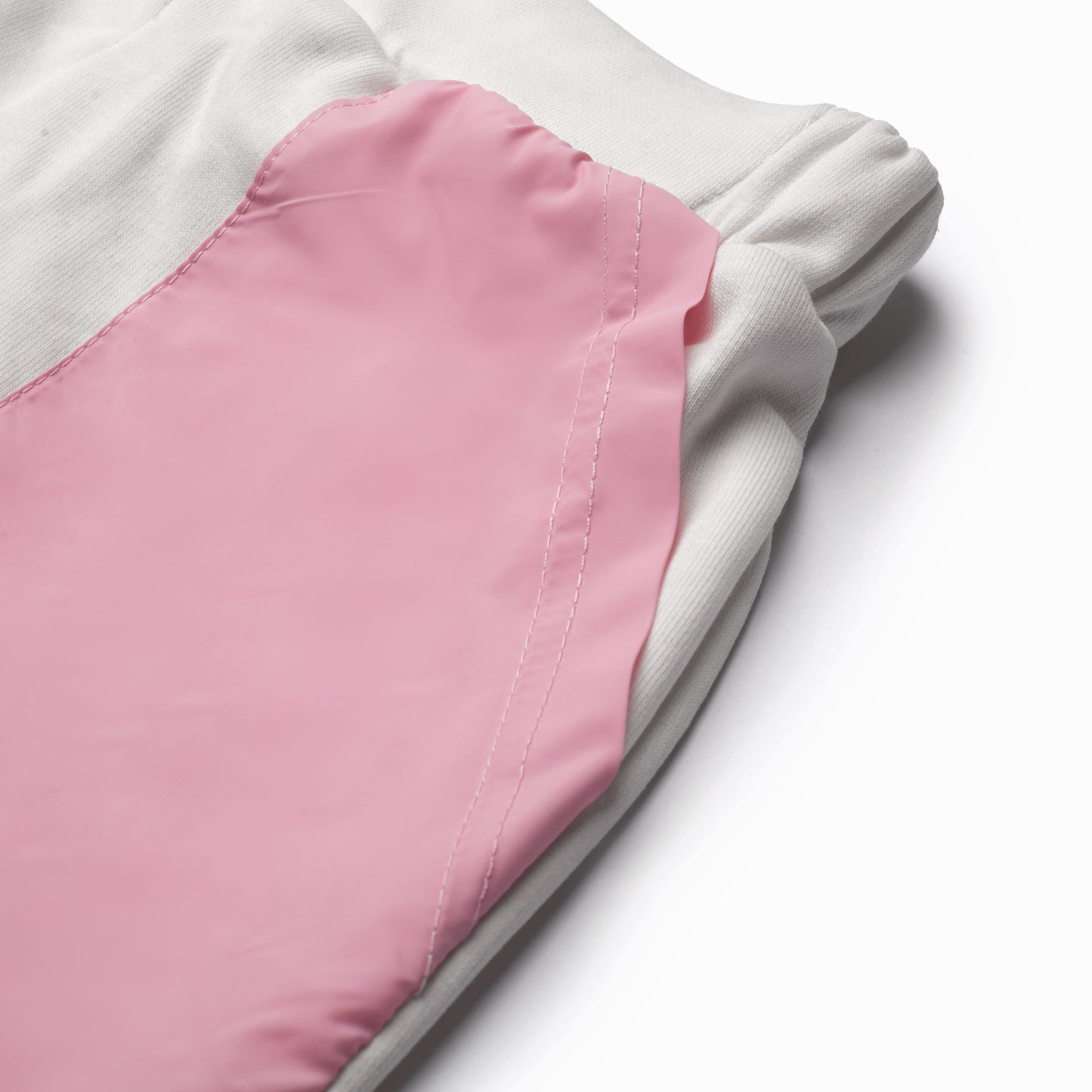 Girl's Set with Waterproof Pockets (Off White X Pink)