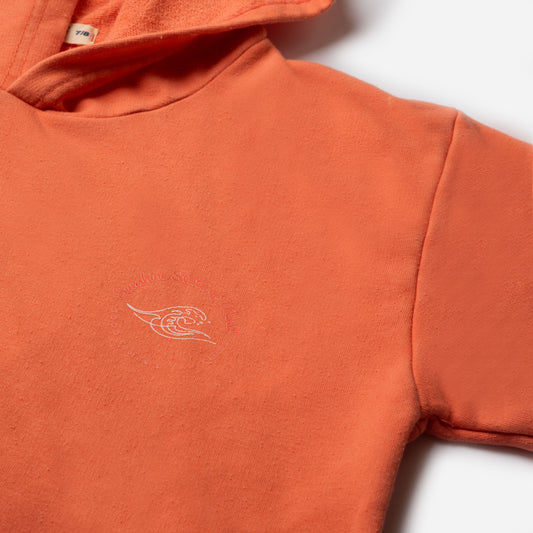 Faded orange hooded t-shirt