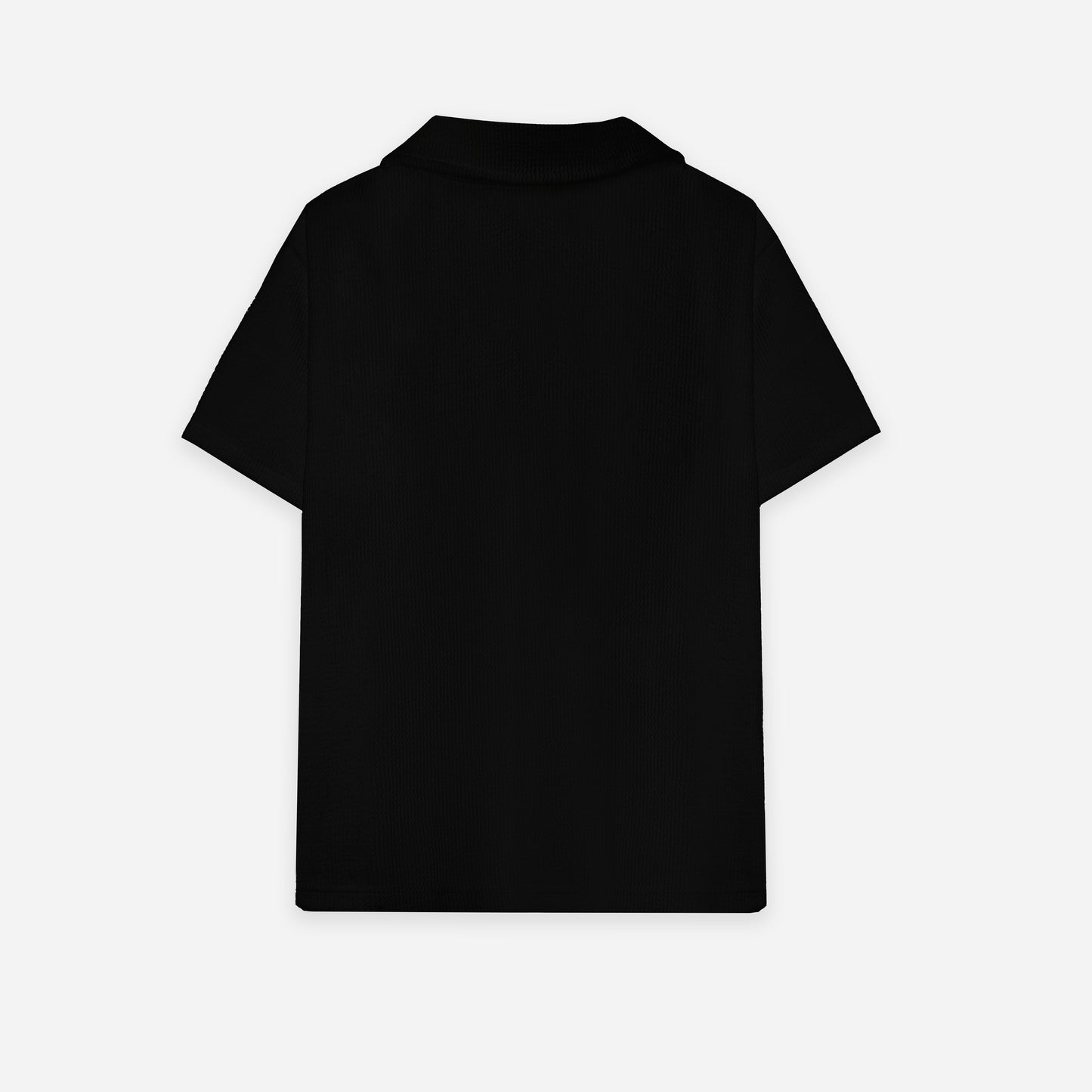 Textured Polo Shirt - Black