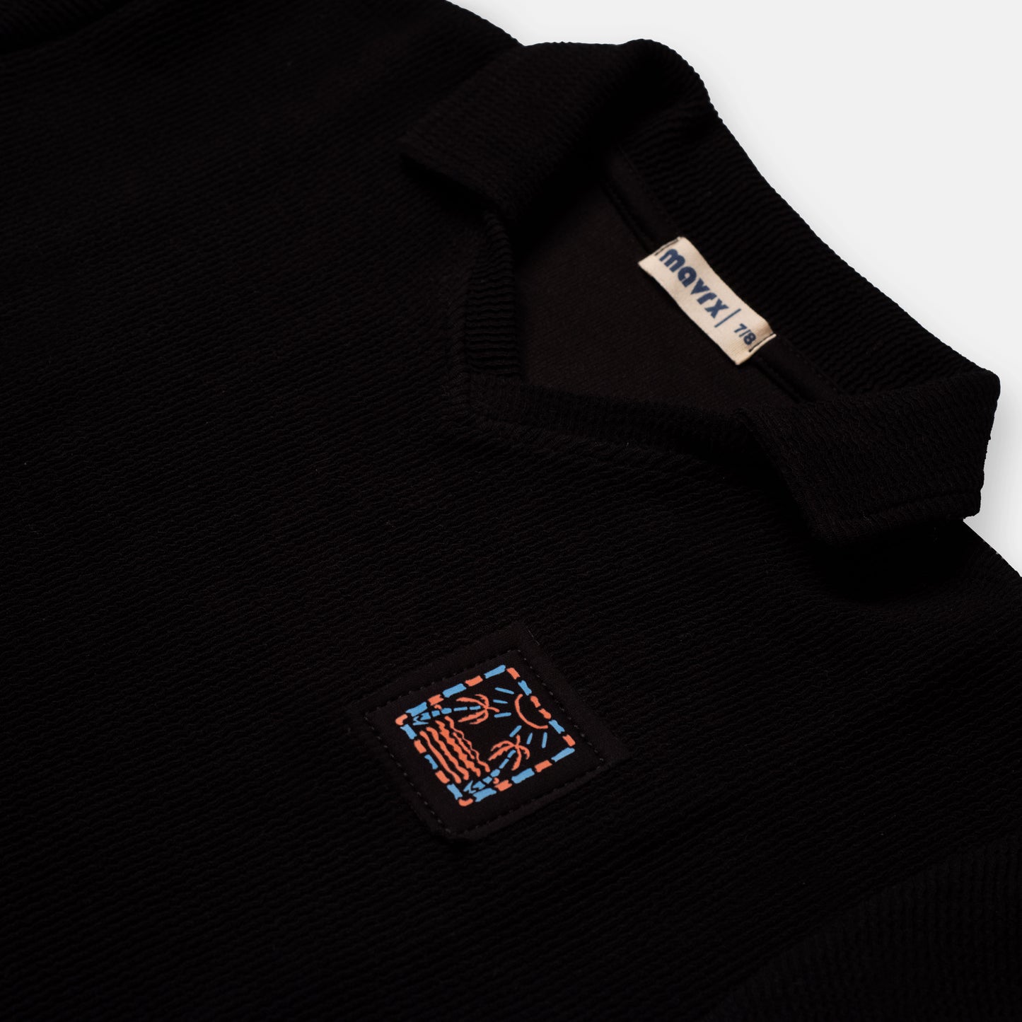 Textured Polo Shirt - Black