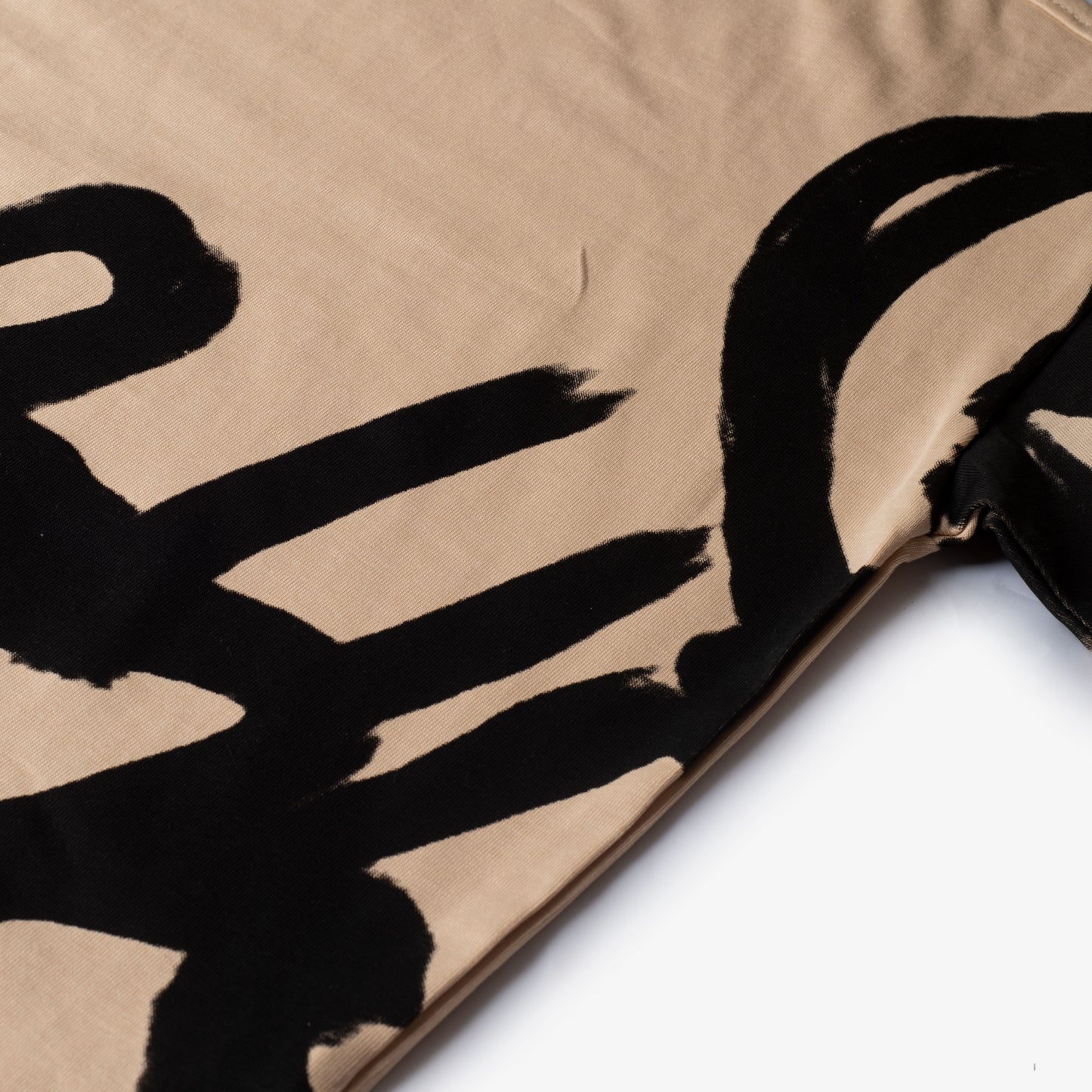 Beige X Black Graffiti T-shirt