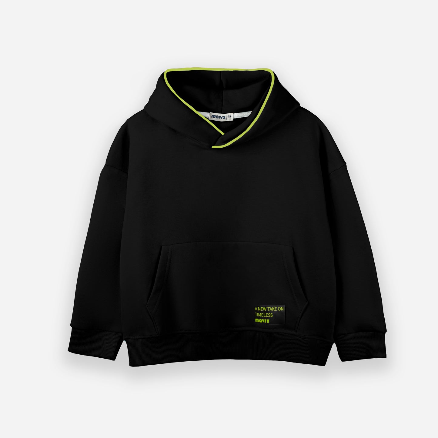 Plain Piping Hoodie - Black