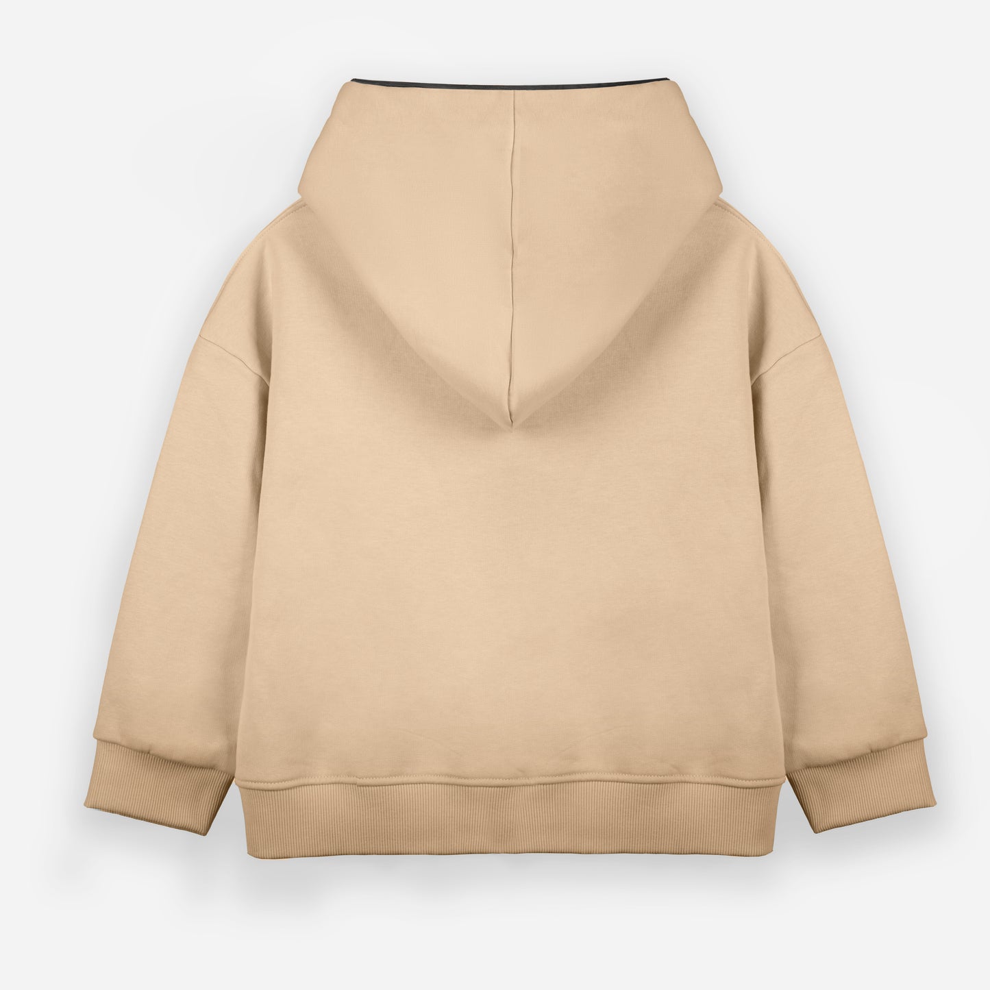 Plain Piping Hoodie - Beige