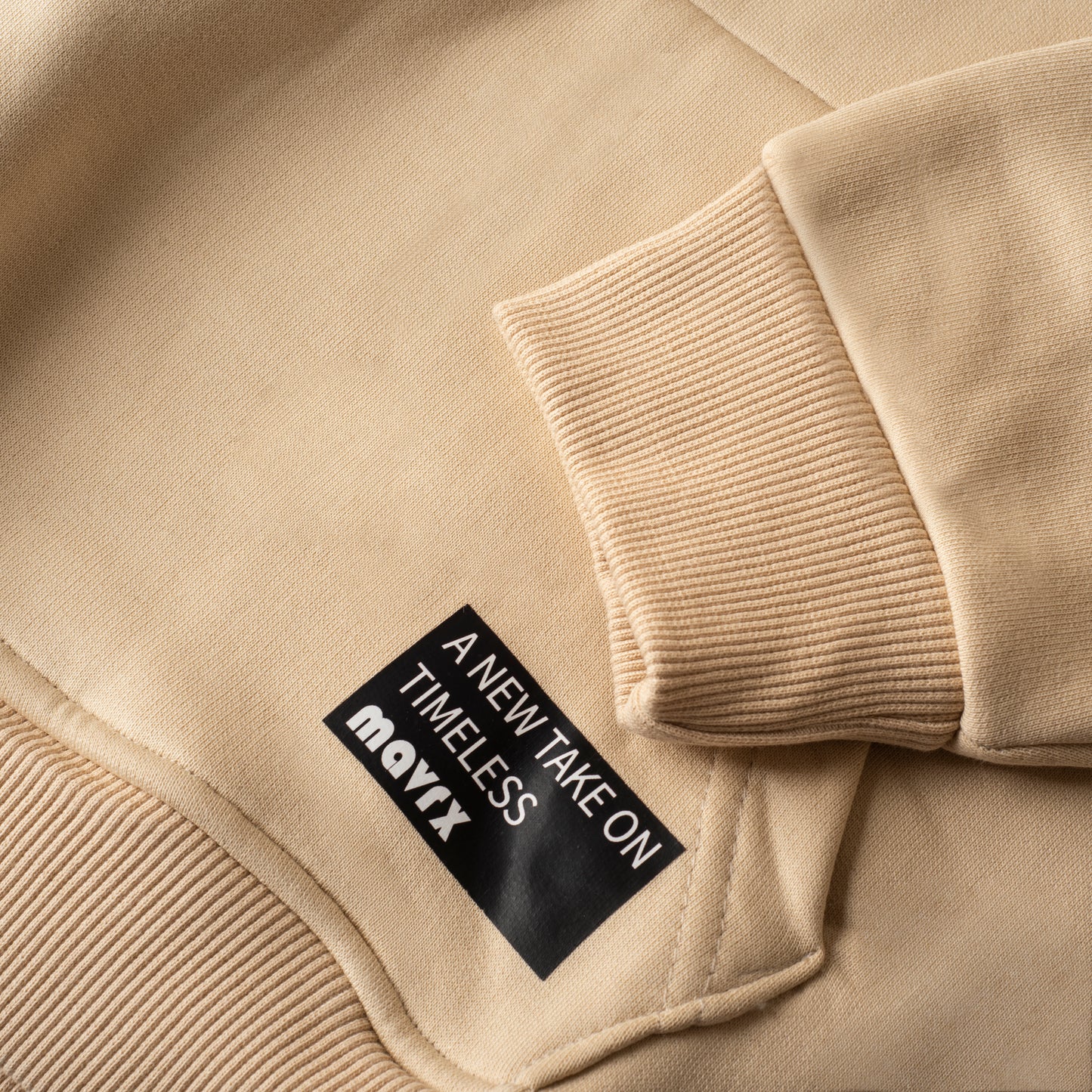 Plain Piping Hoodie - Beige