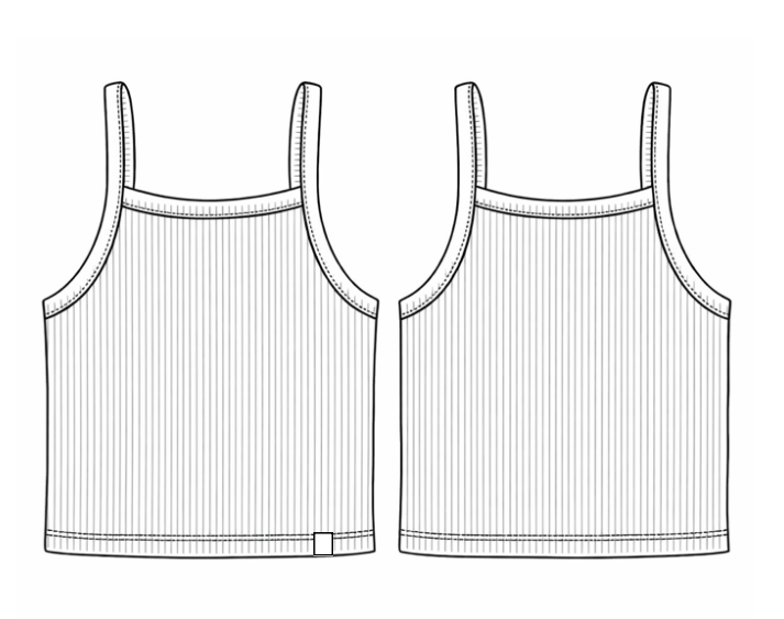 Strap Rib Tank top - White