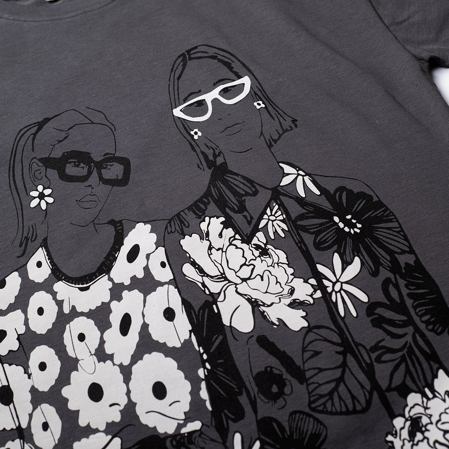 Grey girls Printed T-shirt