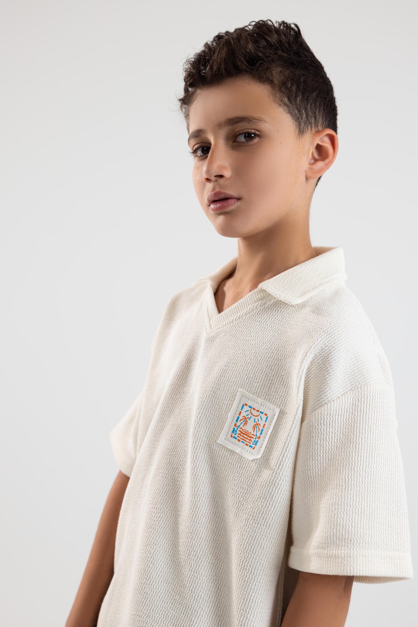 Textured Polo Shirt - White
