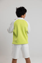Load image into Gallery viewer, Quarter-Zip Textured Sweatshirt (Lime x White)
