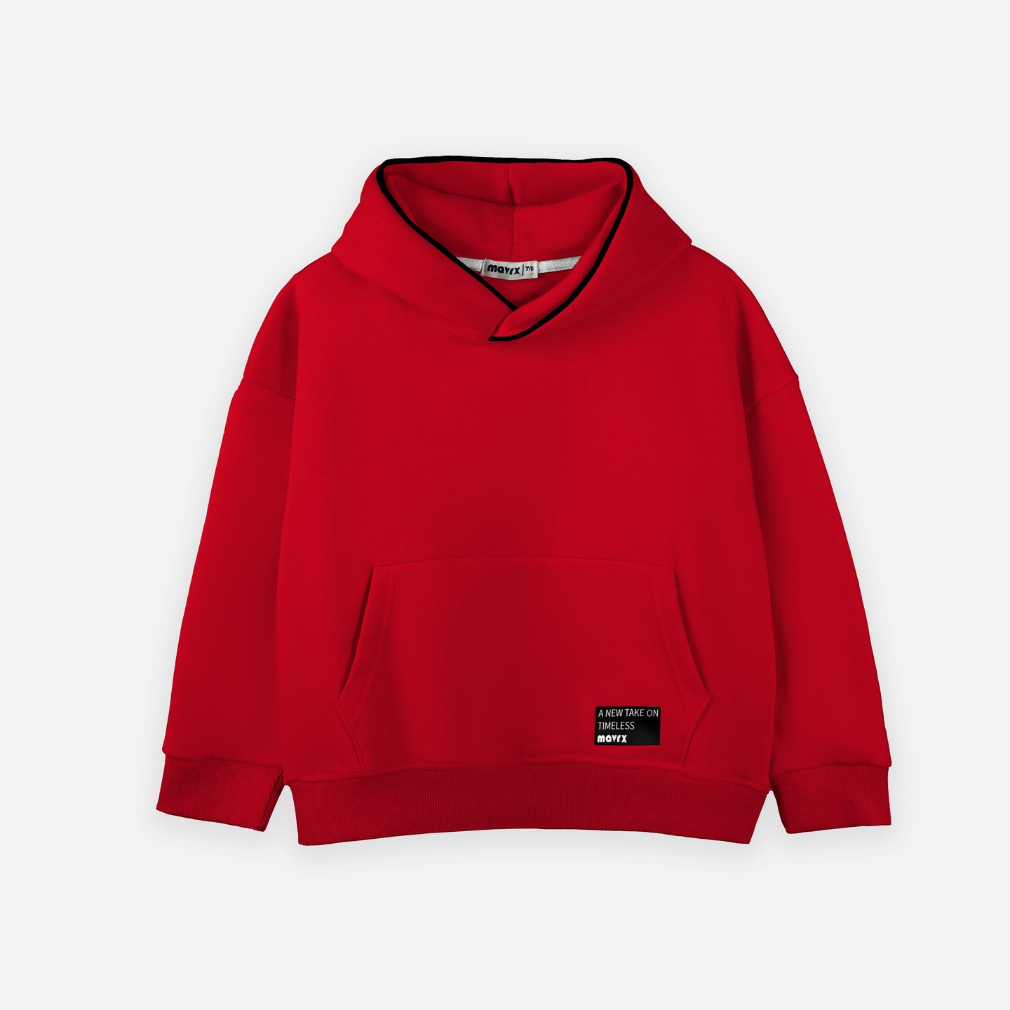 Plain Piping Hoodie -Red