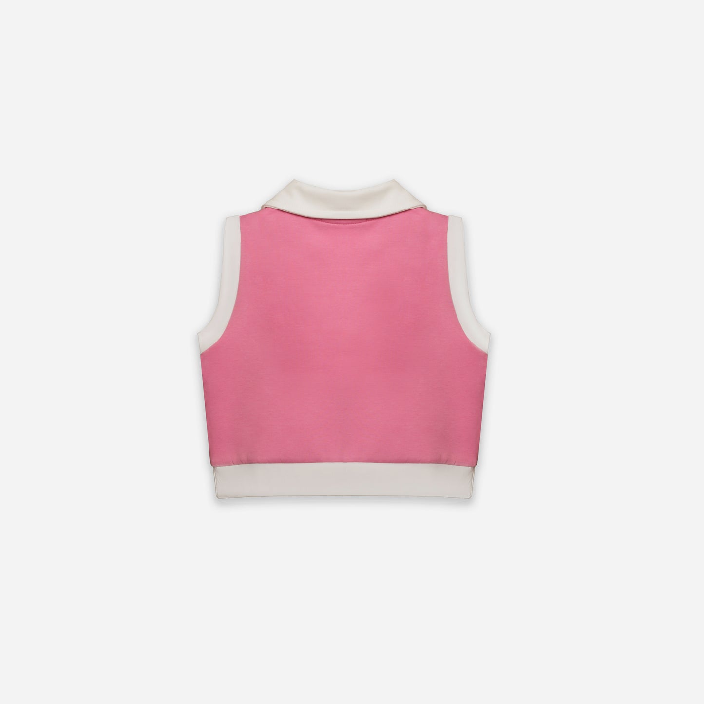 Polo crop top & Skirt Set ( Pink X White )