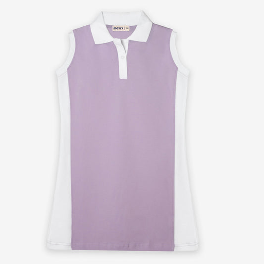 Polo dress lilac x white