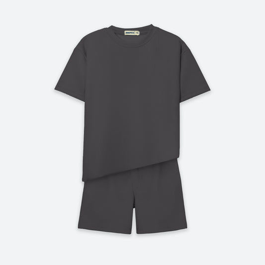 Textured Ribbed Set - Dark Grey