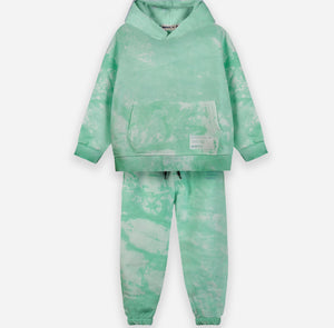 Tie-Dye Hoodie Set - Mint