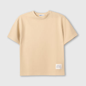 Textured  Ribbed T-shirt - Beige