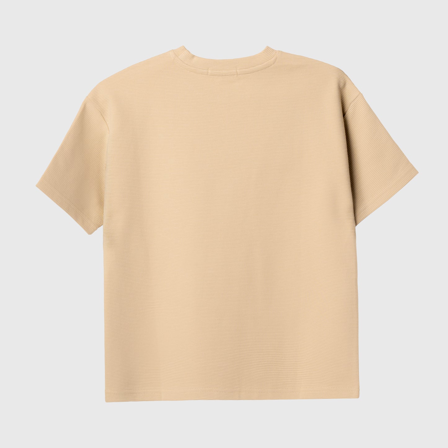 Textured  Ribbed T-shirt - Beige