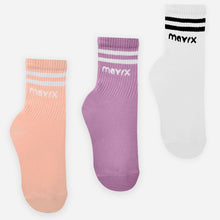 Load image into Gallery viewer, Pack of 3 pairs of Long Socks (Peachy Pink / white / Lilac)
