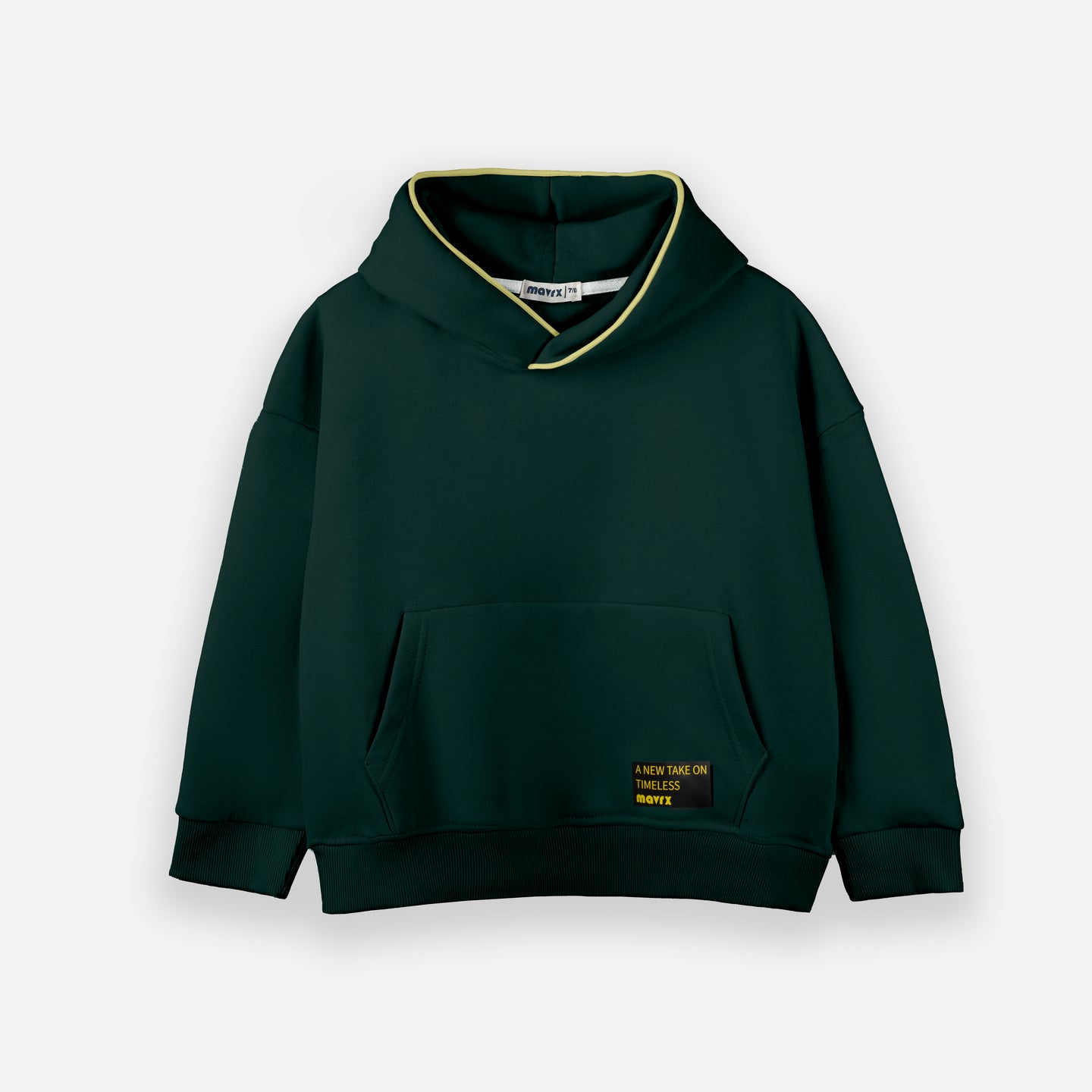 Plain Piping Hoodie - Forest Green