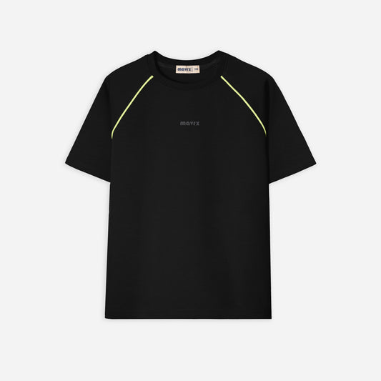 Black Active Piping T-shirt