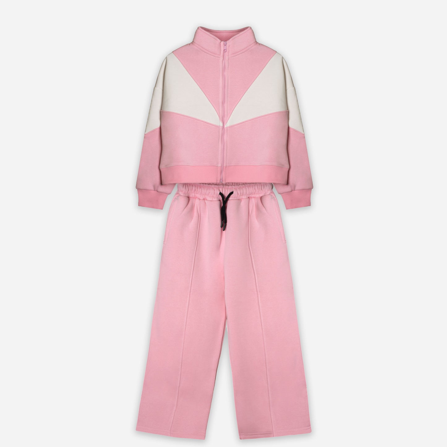 Cropped Hoodie Set - Pink