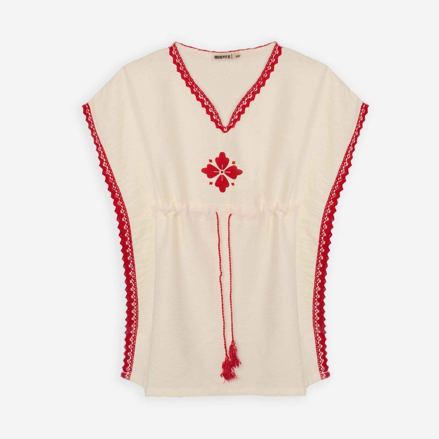 Beach Dress - Off White x Red