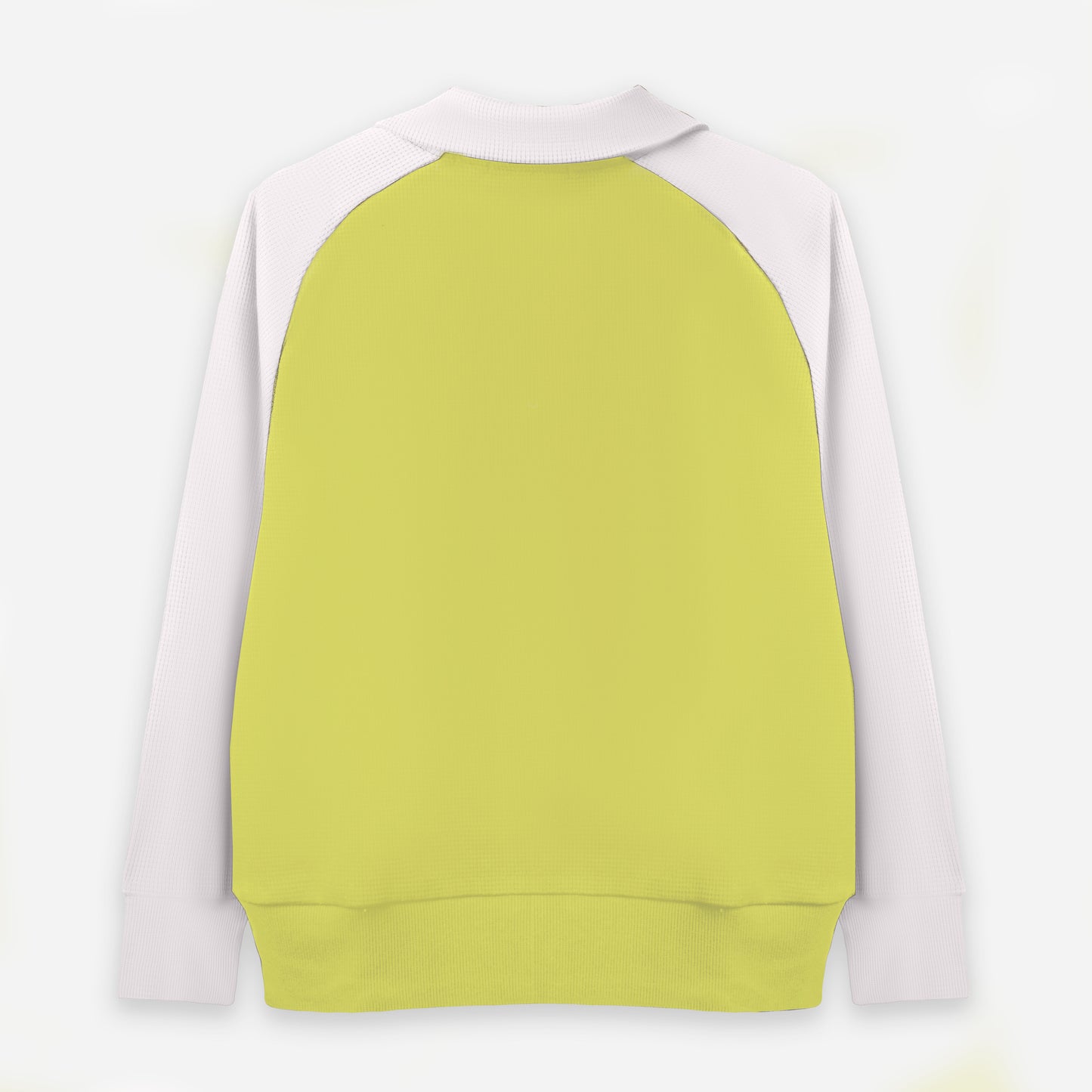 Quarter-Zip Textured Sweatshirt (Lime x White)