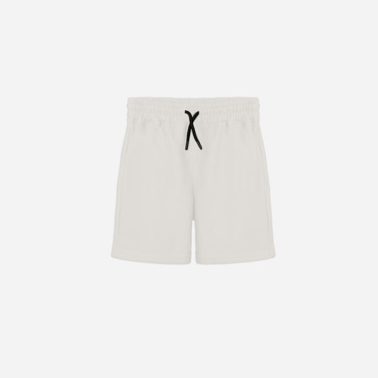 Textured Ribbed short- off white