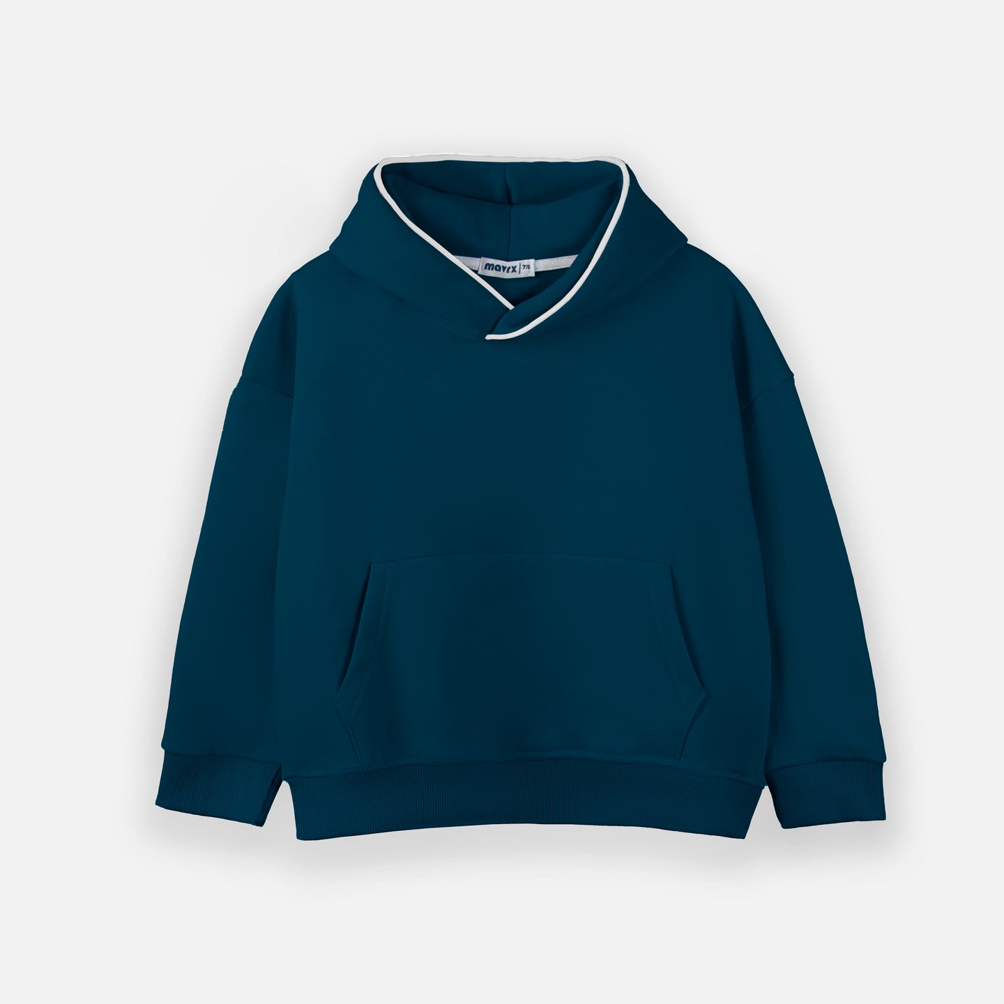 Plain piping hoodie teal