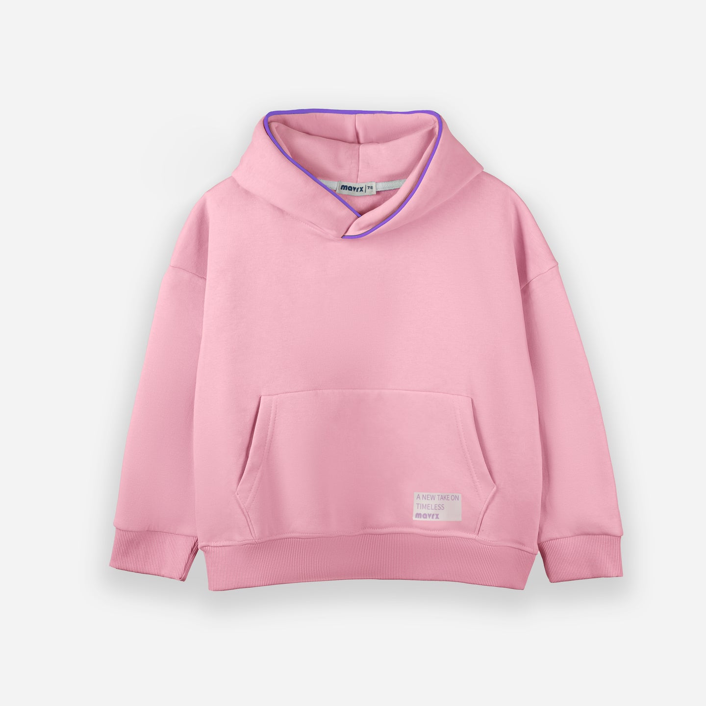 Plain Piping Hoodie - Pink