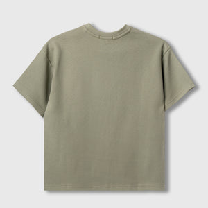 Textured  Ribbed T-shirt - Light Olive