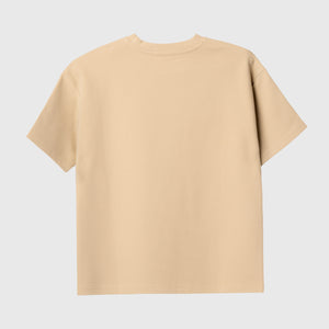 Textured  Ribbed T-shirt - Beige