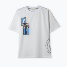 Load image into Gallery viewer, Blue Palm Printed T-shirt
