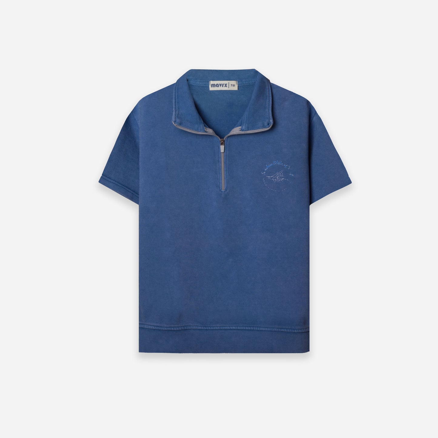 Faded Blue T-shirt quarter-zip