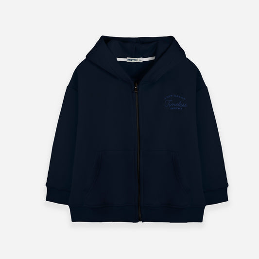 Timeless Navy Blue Full-Zip Jacket
