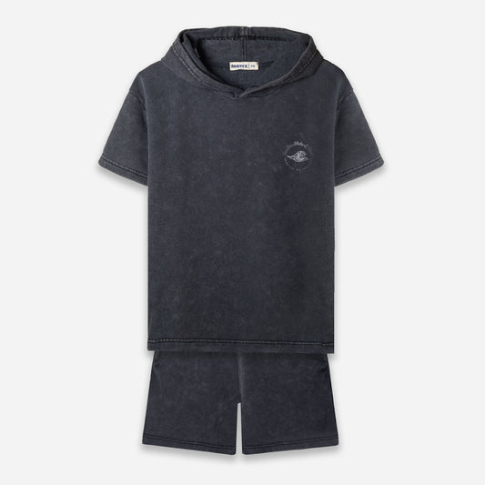 Faded Hoodie Set - Grey