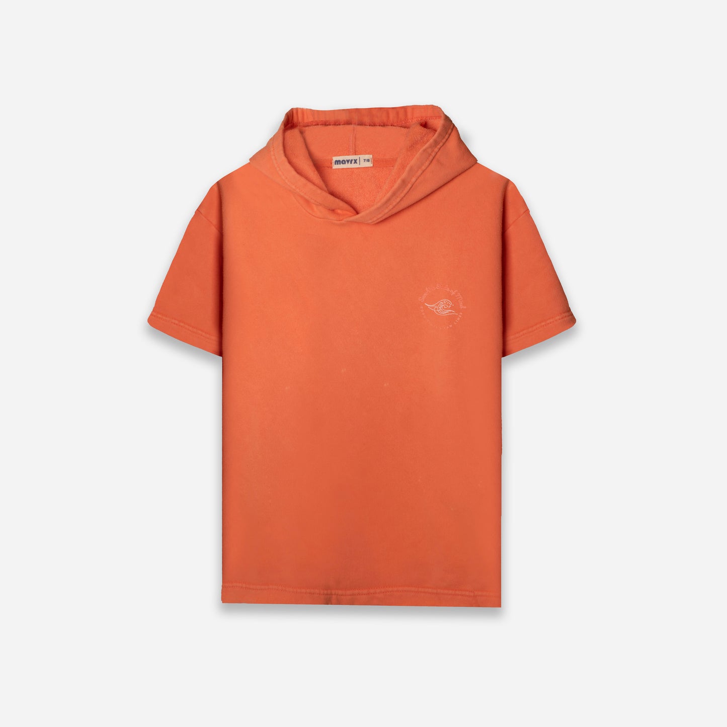 Faded orange hooded t-shirt