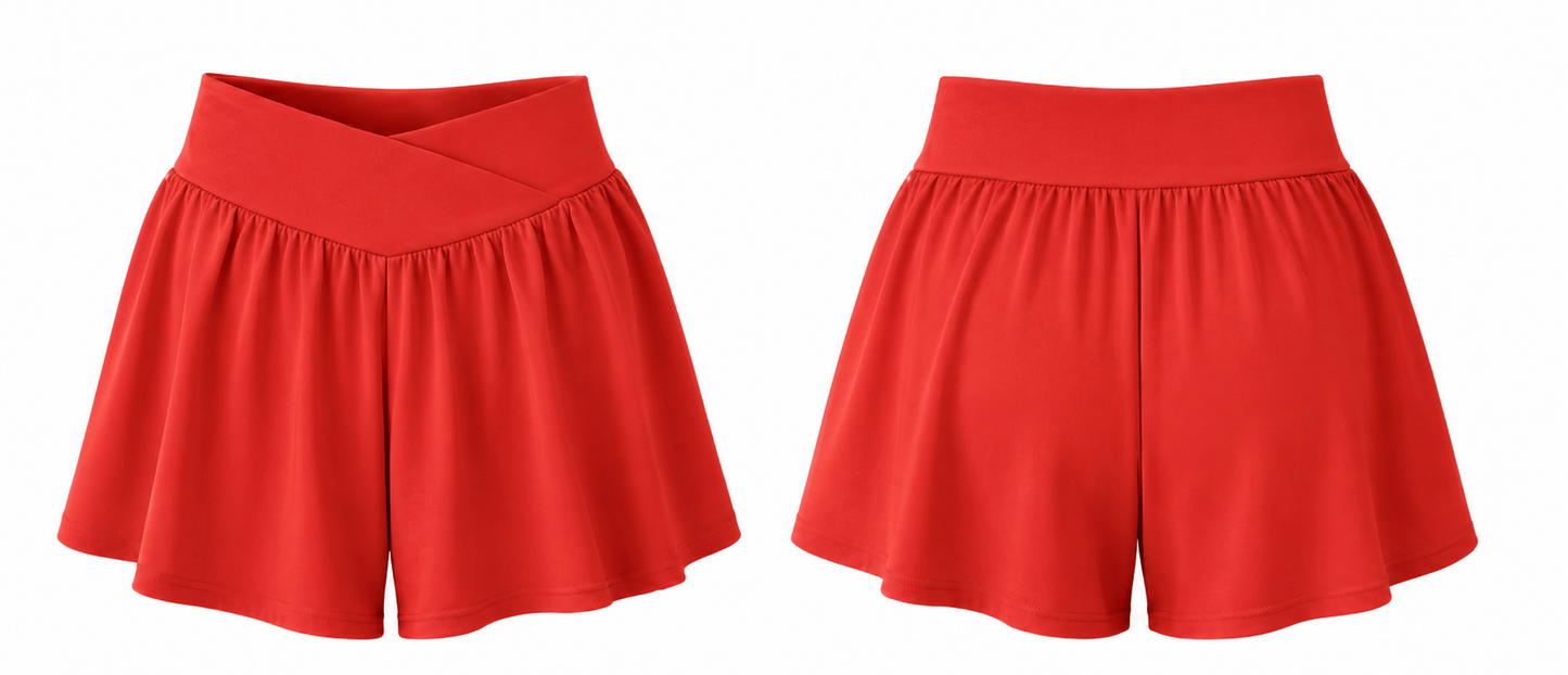 Girls Swimming Shorts - Red