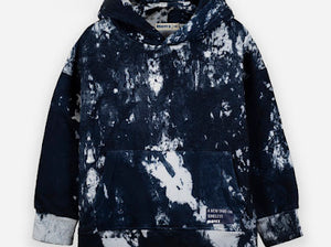 Tie-Dye Hoodie Set - Navy Blue