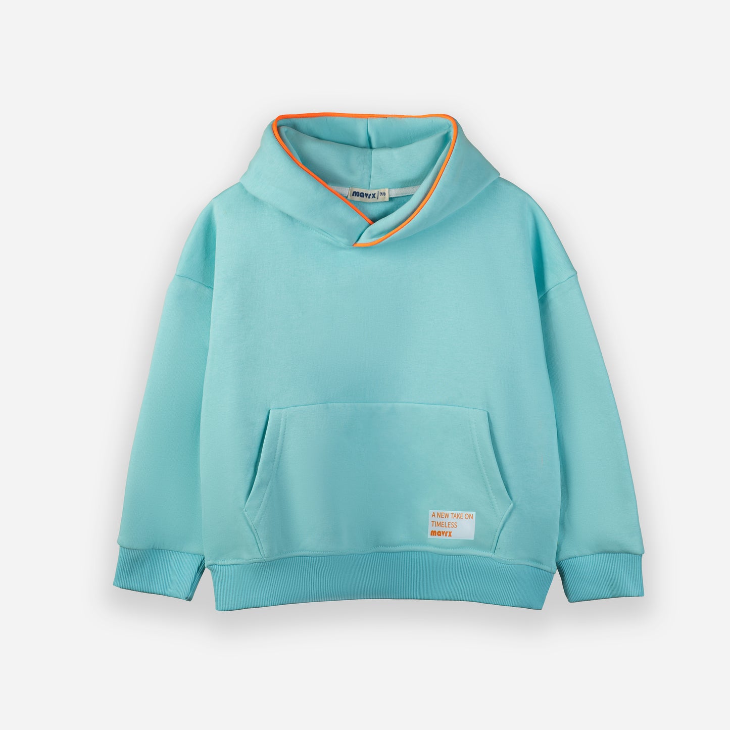 Plain Piping Hoodie - Aqua Blue