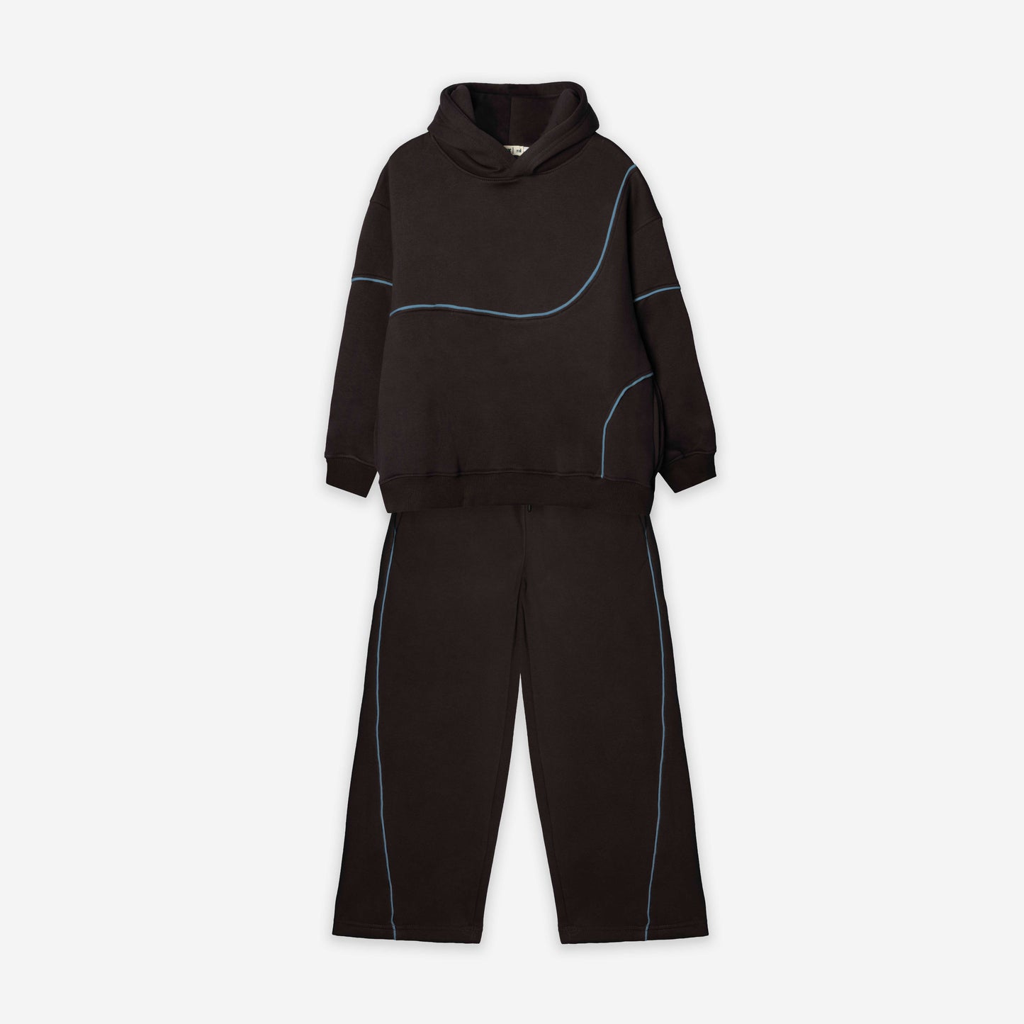 Waves Hoodie Set - Brown