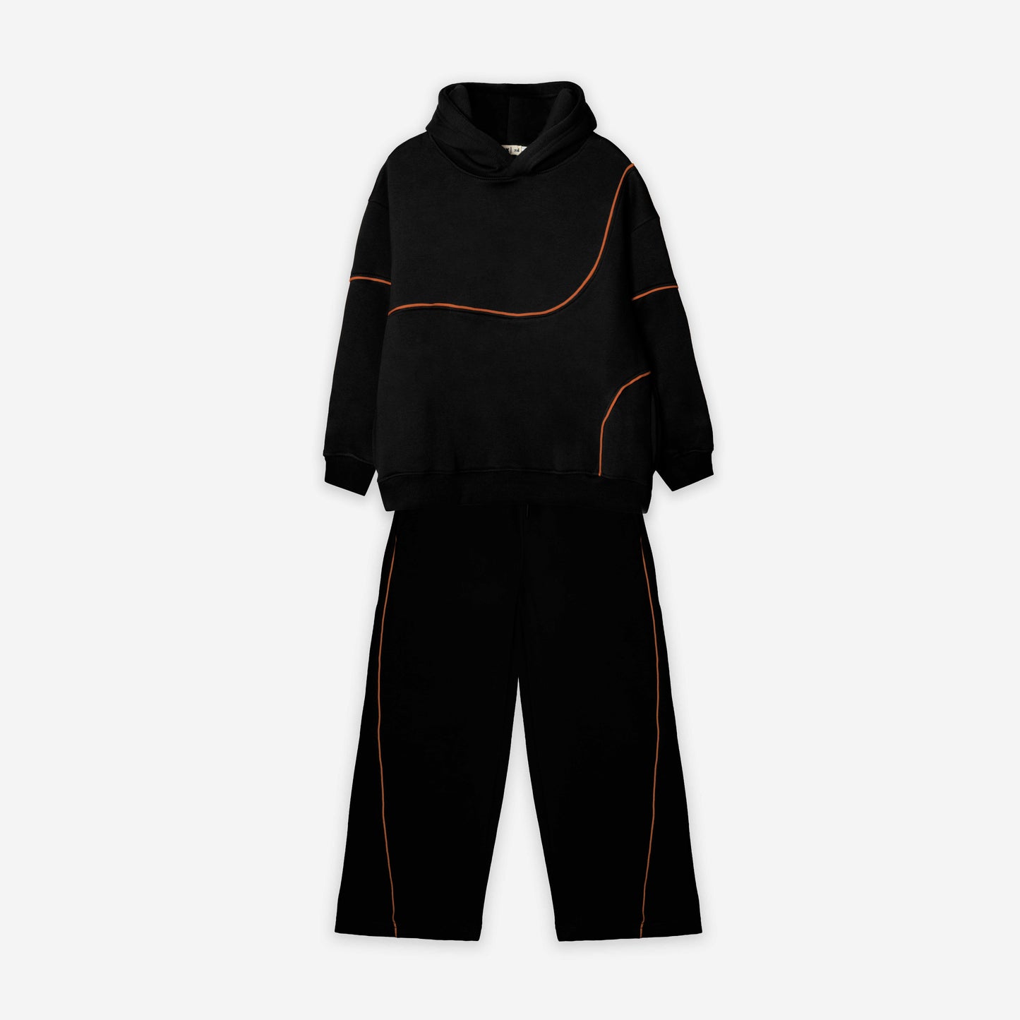 Waves Hoodie Set - Black