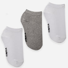 Load image into Gallery viewer, Pack of 3 pairs of Short Socks( White/Grey / White)
