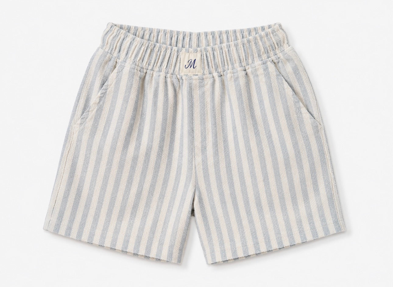 Striped Linen Shorts - Baby blue