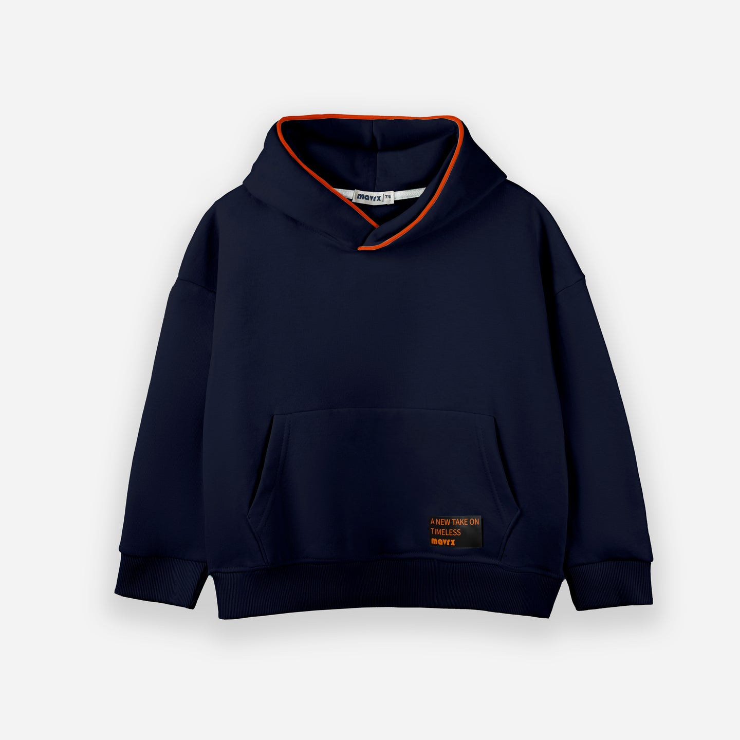 Plain Piping Hoodie - Navy Blue