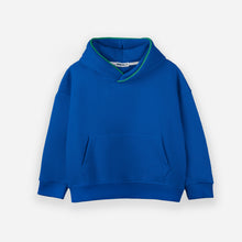 Load image into Gallery viewer, Plain Piping hoodie blue
