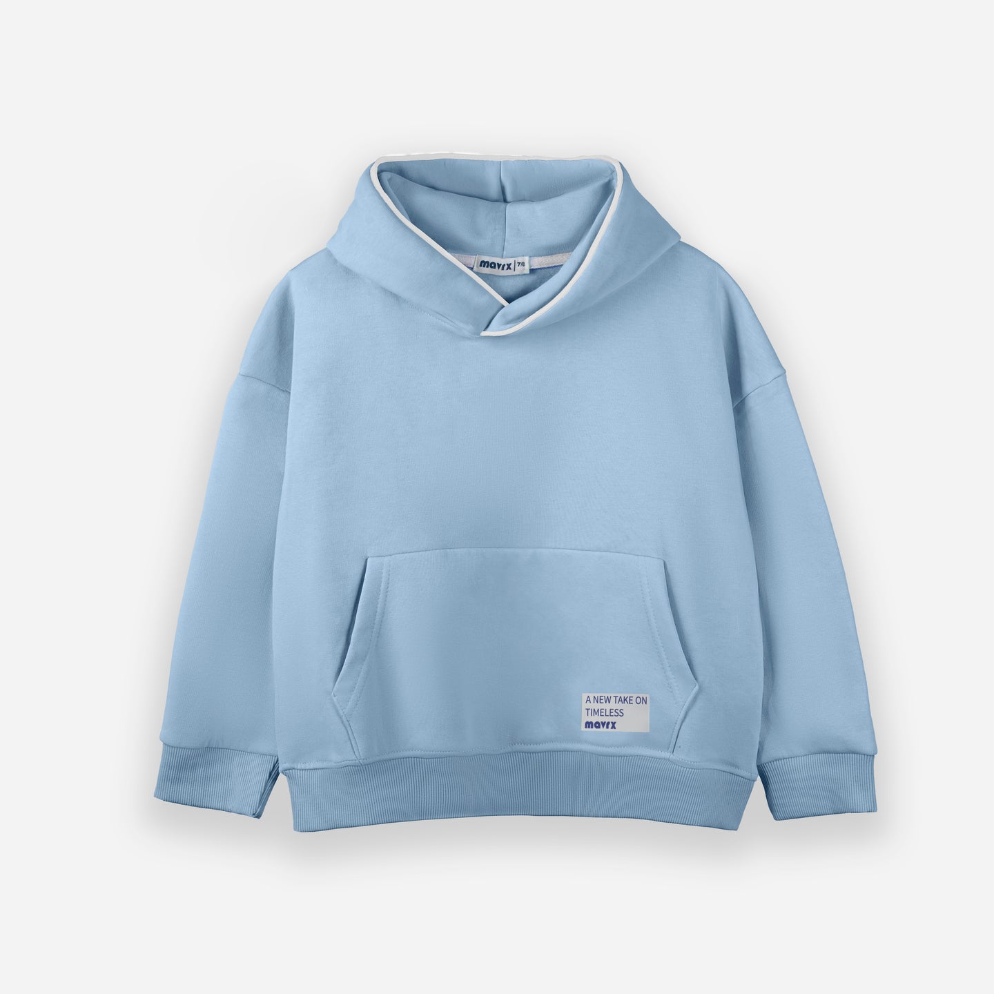 Plain Piping Hoodie - Baby Blue