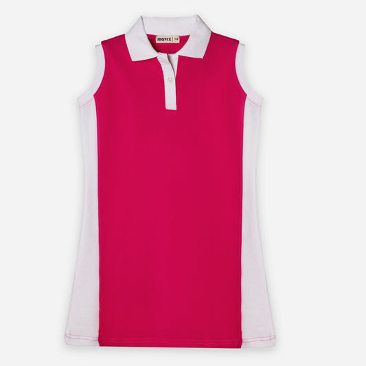 Polo dress pink x white