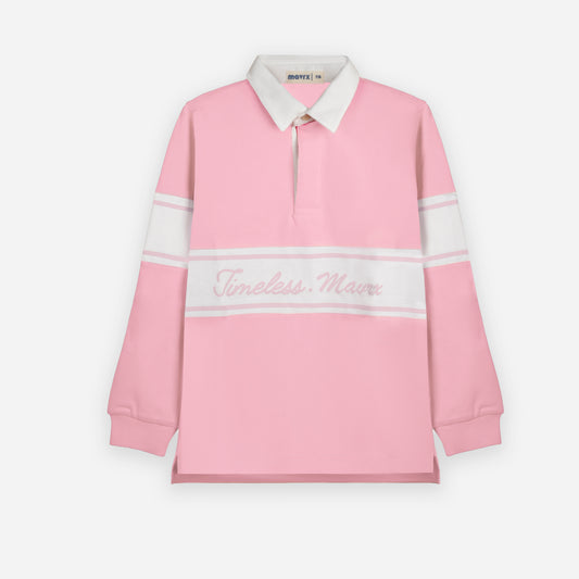 Polo Rugby Shirt (Pink x White)