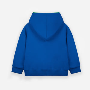 Plain Piping hoodie blue